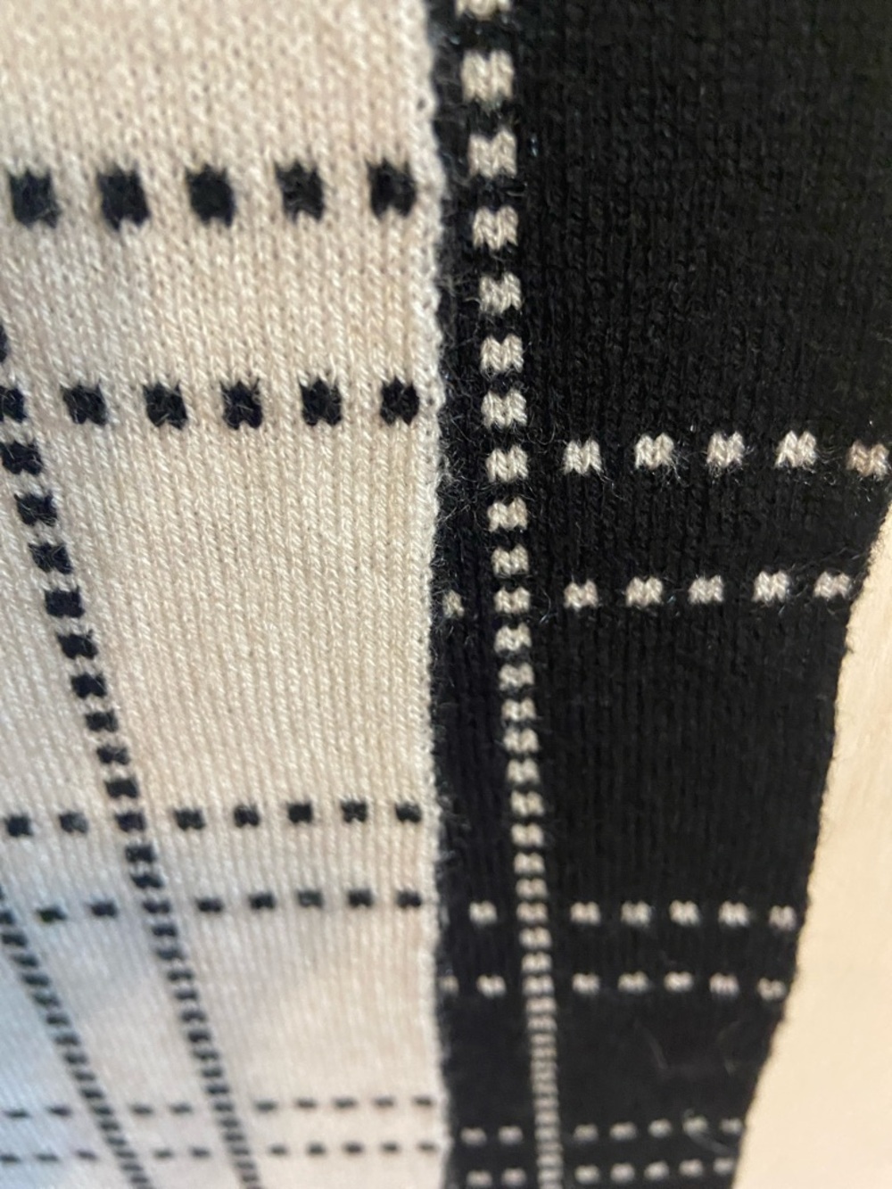 Black and Cream unisex reversible scarf